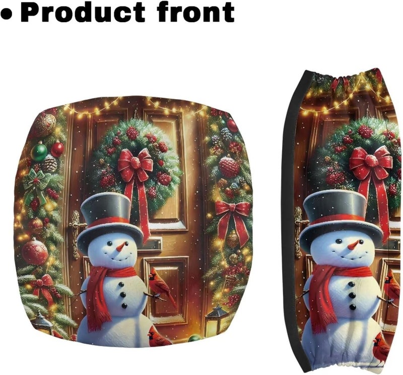Rnyleeg Christmas Seat Covers for Rollator Walkers Snowman Walker Seat Covers for Seniors Washable Rollator Walker Seat and Backrest Cover - Image 2